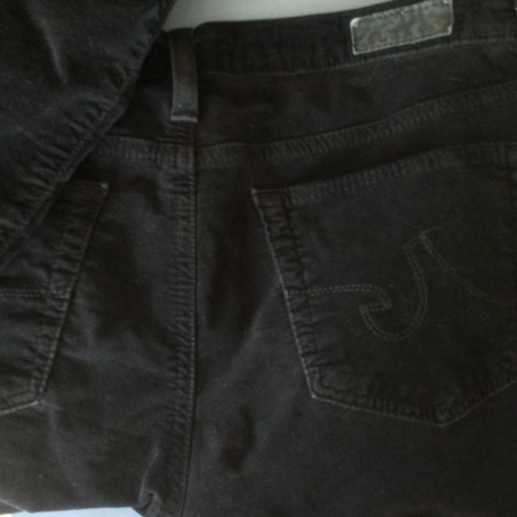 AG Adriano Goldschmied Super Skinny Legging pants  Black 27 R Velvet Corduroy - Picture 14 of 14